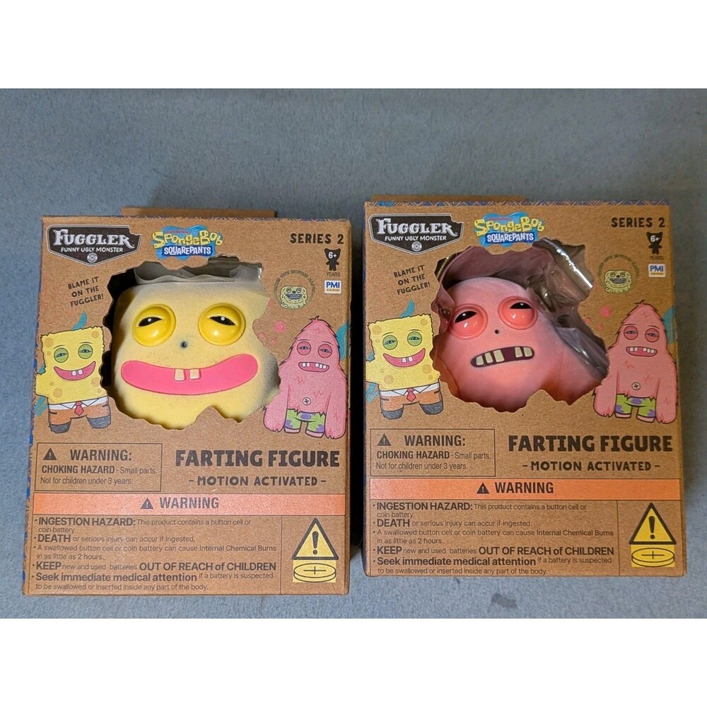 Fuggler 4" Spongebob Squarepants & Patrick Farting Figure New Motion Activated